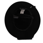 Dolce & Gabbana Black Lapil Crystal Heart Feather Brooch Fedora Hat HAT9279- 57
