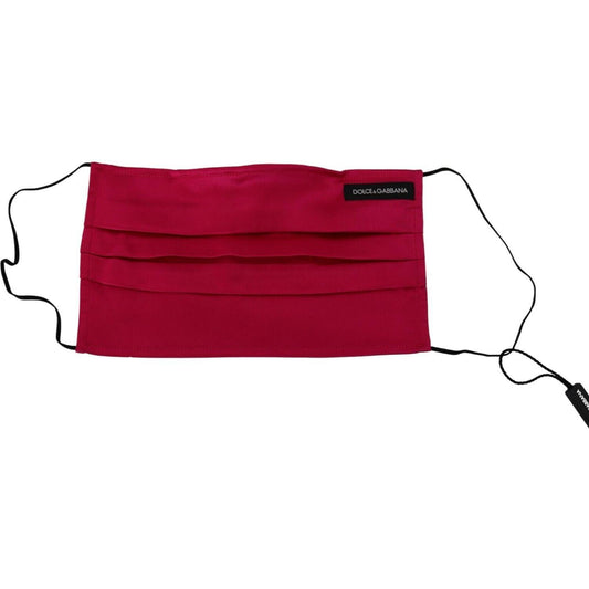 Dolce & Gabbana Red Cotton Pleated Elastic Ear Strap One Size Face Mask SMY101008