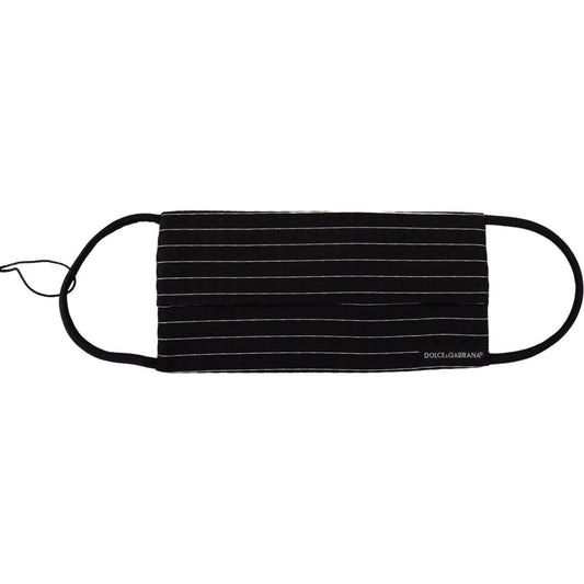 Dolce & Gabbana Black White Stripes Elastic Ear Strap One Size Face Mask SMY101003