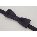 Dolce & Gabbana Blue Pattern Silk Adjustable Neck Papillon Bow Tie KRA3202