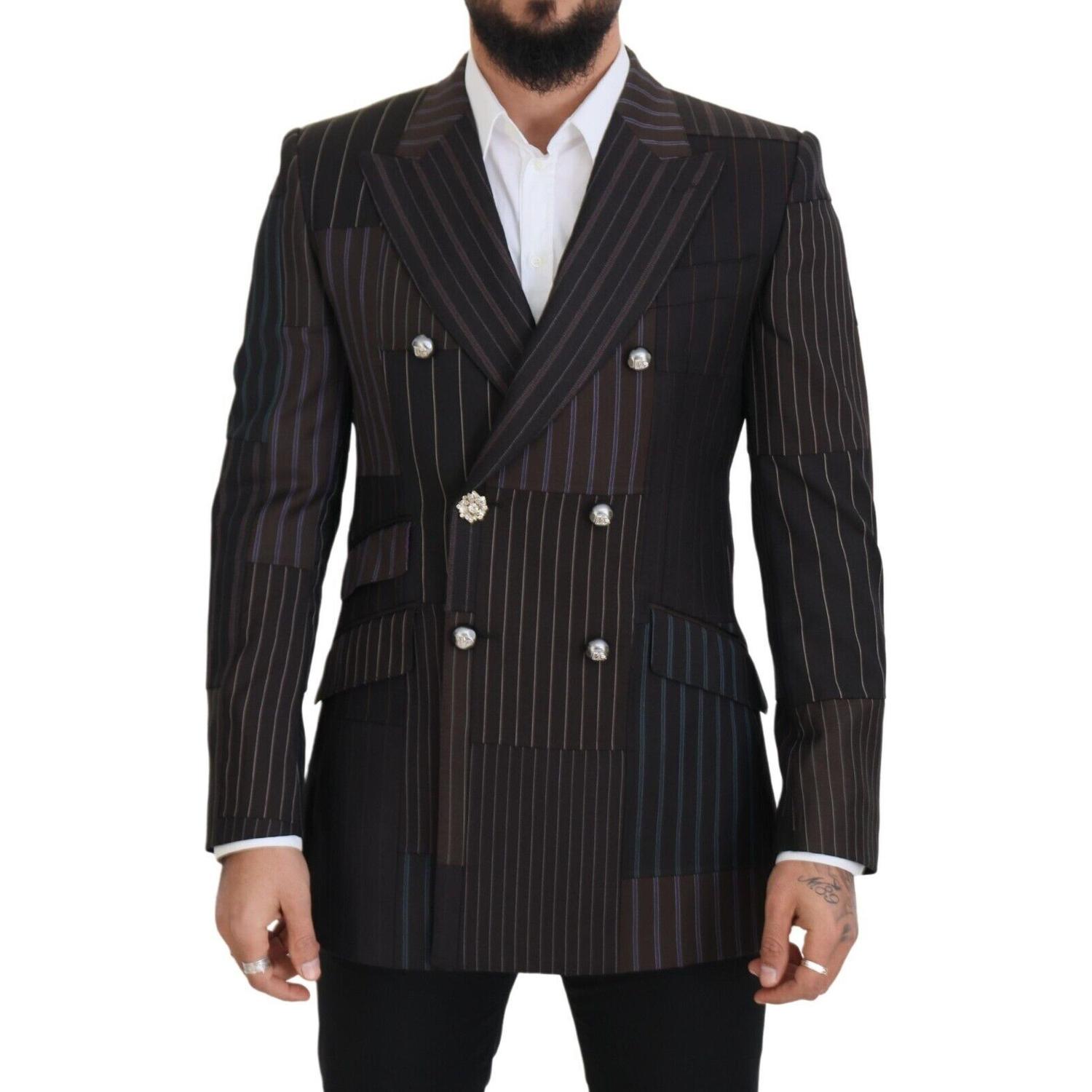سترة دولتشي آند غابانا بقصّة Slim Fit من مزيج الحرير والصوف متعدد الألوان