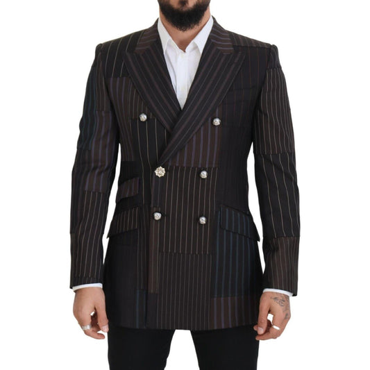 Dolce & Gabbana Multicolor Patchwork Stripes SICILIA Blazer JKT3439 - 50