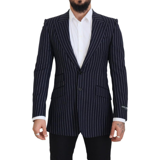 Dolce & Gabbana Dark Blue Stripe Wool Single Breasted Blazer JKT3455 - 48