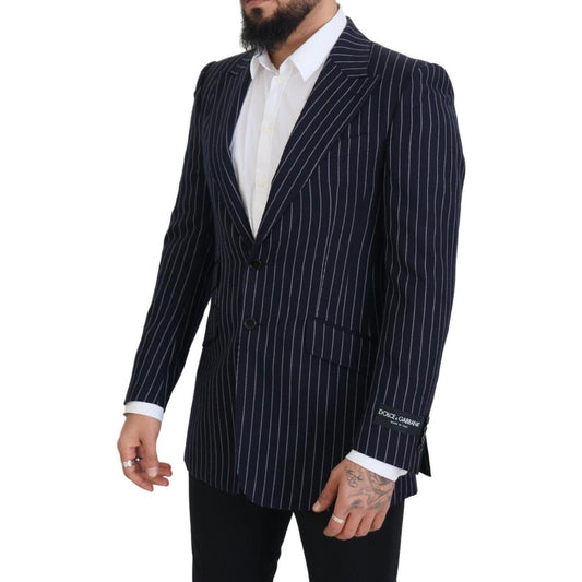 Dolce & Gabbana Dark Blue Stripe Wool Single Breasted Blazer JKT3455 - 48