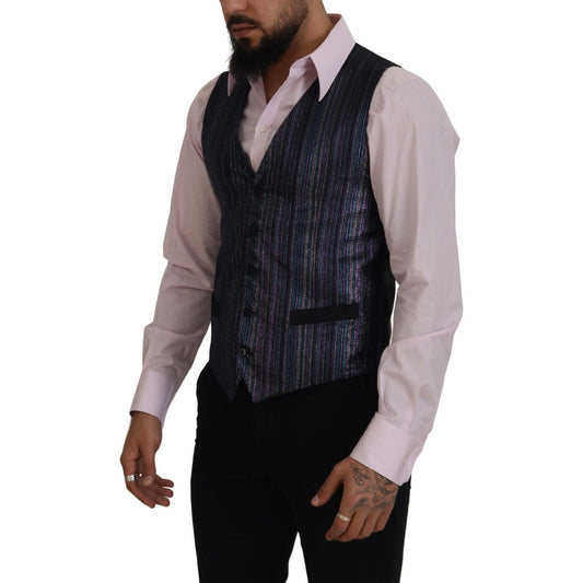 Dolce & Gabbana Multicolor Polyester Waistcoat Dress Formal Vest TSH83315 - 48