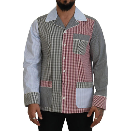 Dolce & Gabbana Multicolor Patchwork Cotton Long Sleeves Shirt TSH83169 - 40