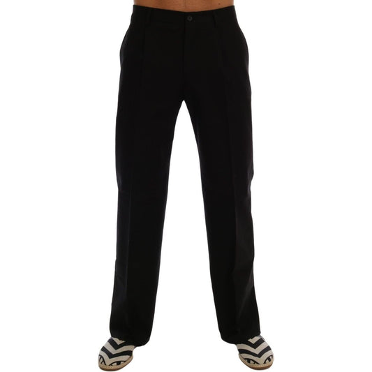 Dolce & Gabbana Elegant Black Cotton Stretch Pants Dolce & Gabbana Black