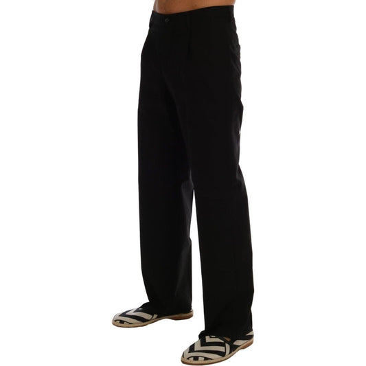 Dolce & Gabbana Elegant Black Cotton Stretch Pants Dolce & Gabbana Black