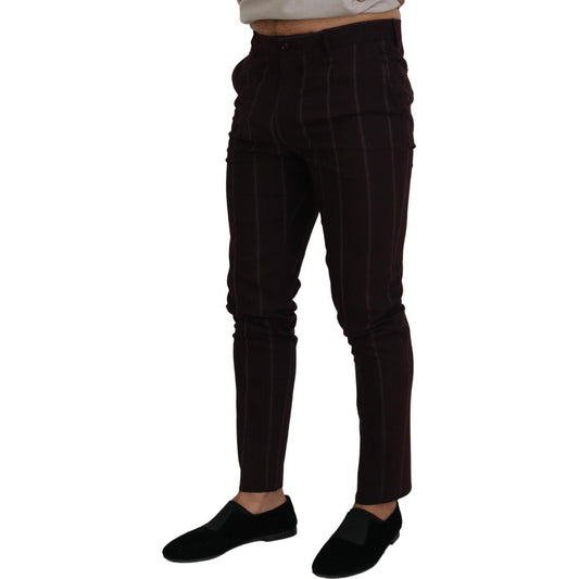 Dolce & Gabbana Elegant Brown Wool Blend Trousers Dolce & Gabbana Black