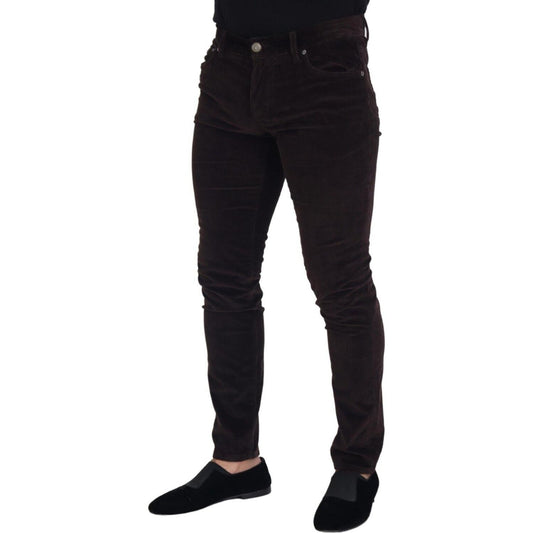 Dolce & Gabbana Elegant Brown Silk Blend Trousers Dolce & Gabbana Black