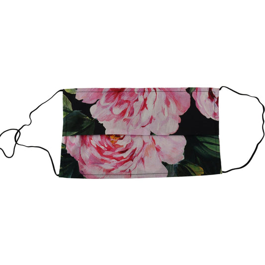 Dolce & Gabbana Black Floral Pleated Elastic Ear Strap Face Mask SMY101006