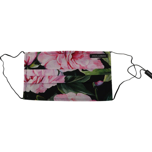 Dolce & Gabbana Black Floral Pleated Elastic Ear Strap Face Mask SMY101006