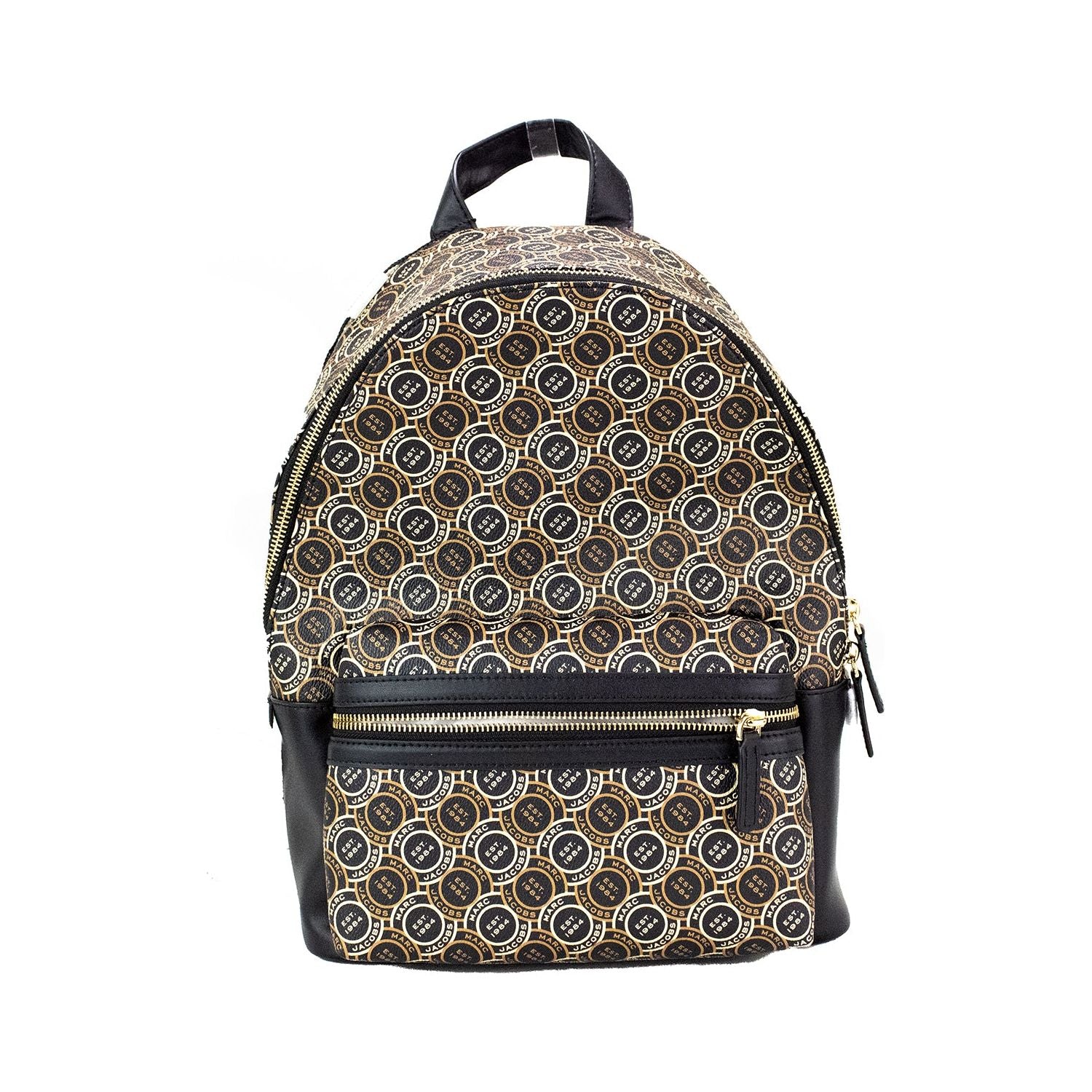 Signet 中号黑色徽标印花皮革单肩背包书包