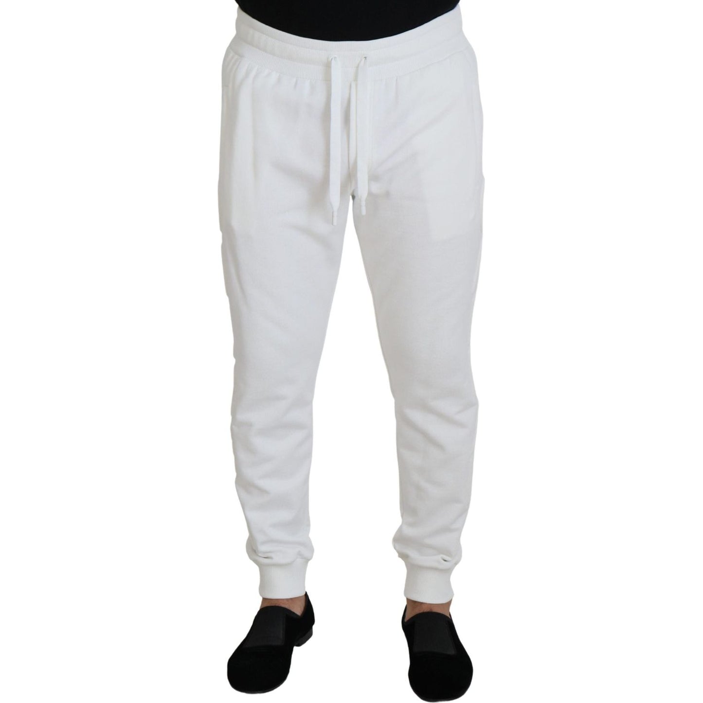 Dolce & Gabbana White Sport Logo Cotton Sweatpants Trousers Pants