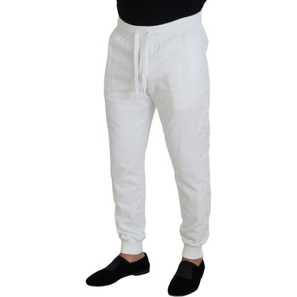 Dolce & Gabbana White Sport Logo Cotton Sweatpants Trousers Pants