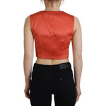 Dolce & Gabbana Orange Sleeveless Waistcoat Cropped Vest Top TSH83310- 40