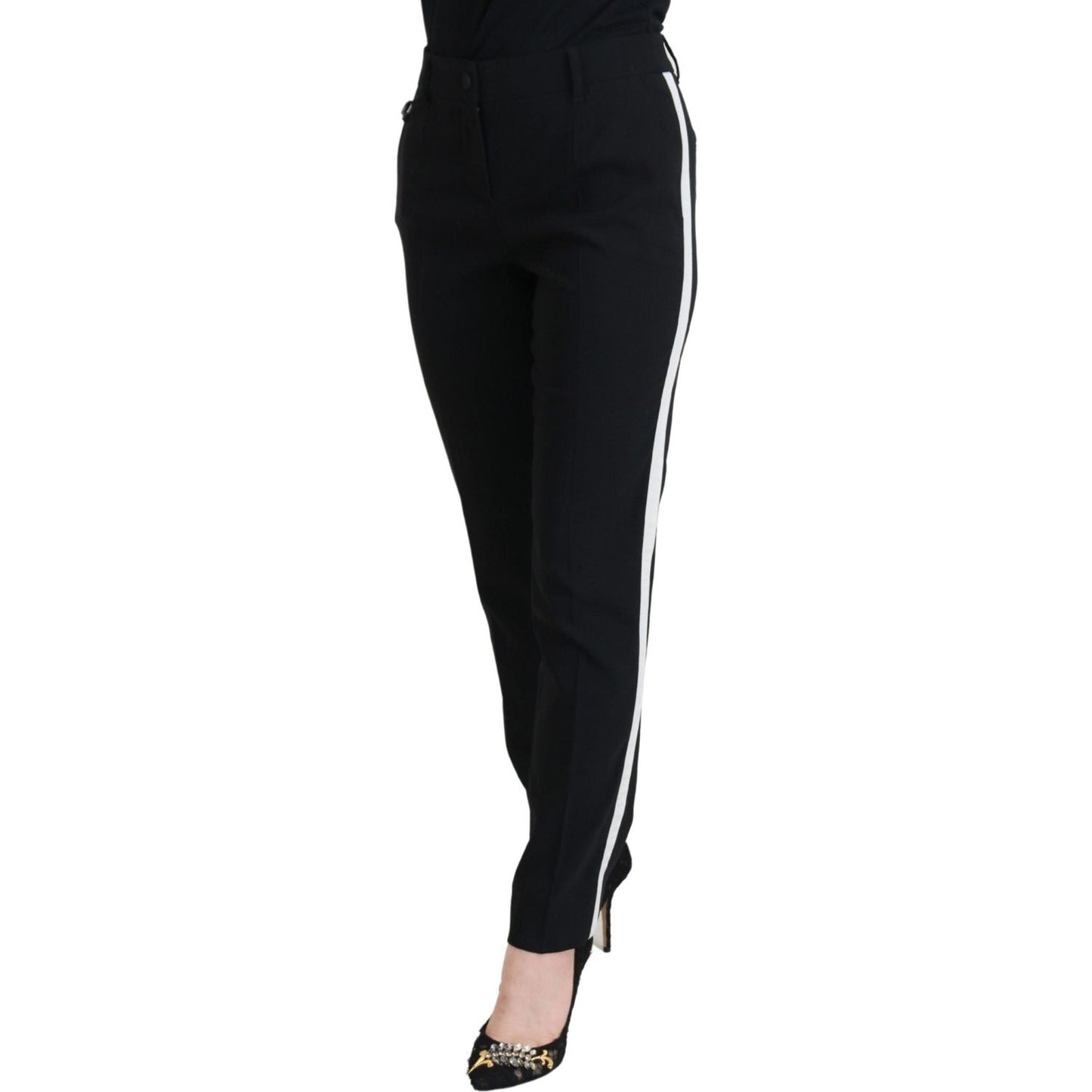 Dolce & Gabbana Black High Waist Women Pants PAN73075 - 36