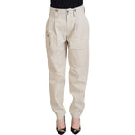 Dolce & Gabbana Beige High Waist Women Pants PAN73088 - 36