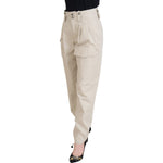 Dolce & Gabbana Beige High Waist Women Pants PAN73088 - 36
