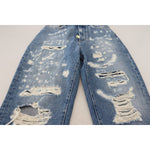 Dolce & Gabbana Blue Washed Cotton Tattered Denim Jeans PAN73090-IT36