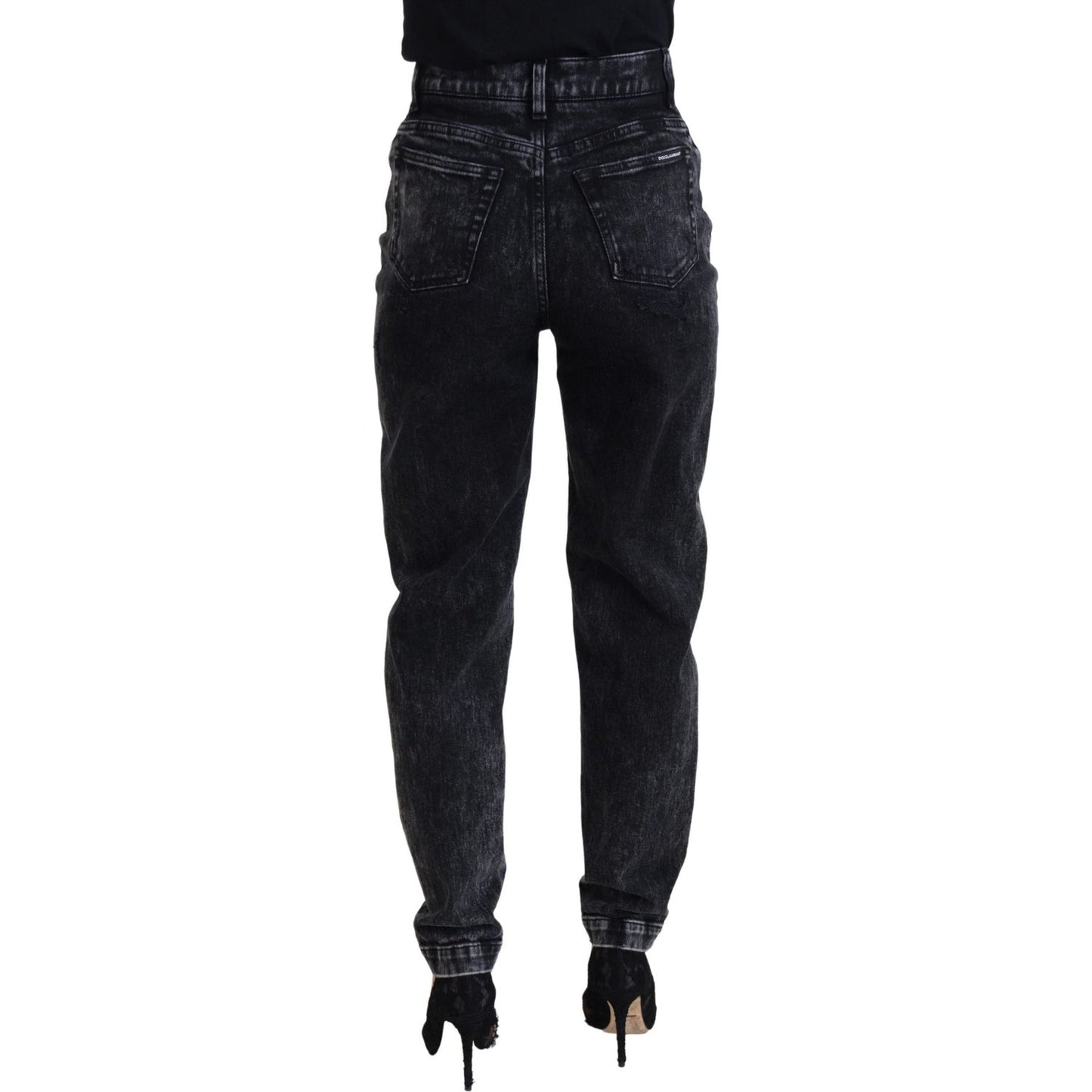 Dolce & Gabbana Black Washed Cotton High Waist Denim Jeans PAN73122 - 40