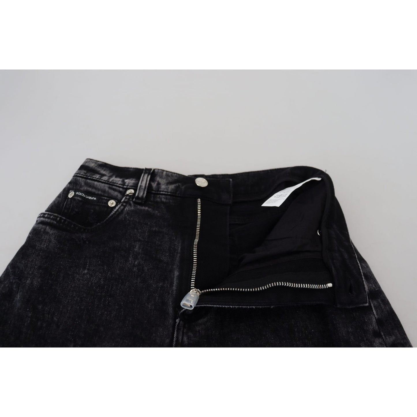 Dolce & Gabbana Black Washed Cotton High Waist Denim Jeans PAN73122 - 40