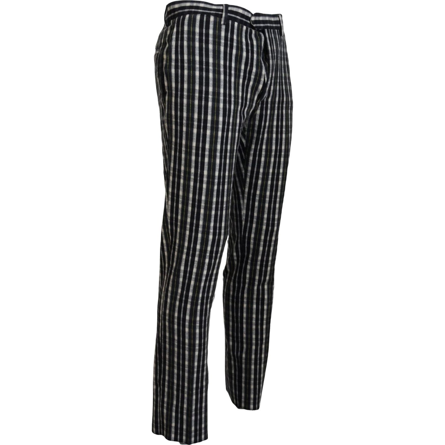 BENCIVENGA Black Checkered Cotton Casual Pants PAN74120 - 46