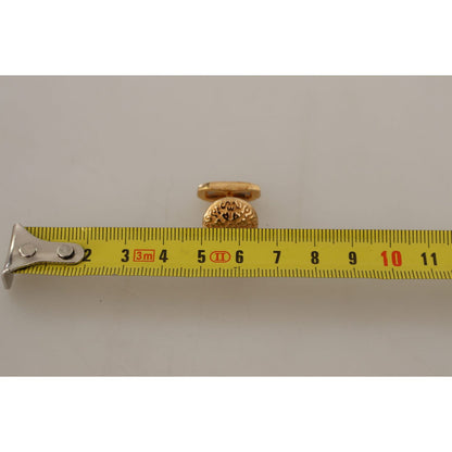 Dolce & Gabbana Gold Plated Brass Round Pin Men Cufflinks Cufflinks