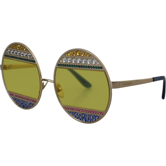 Dolce & Gabbana Crystal Embellished Gold Oval Sunglasses Dolce & Gabbana Olive Drab