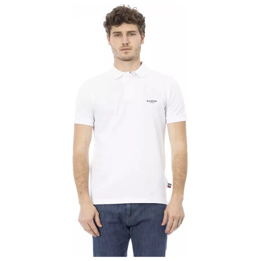 Baldinini Trend White Cotton Men Polo Shirt