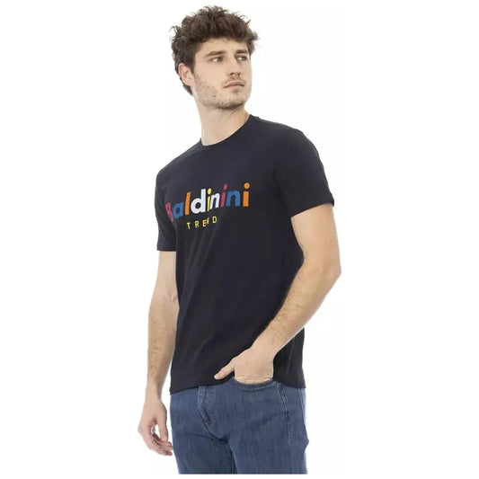 Baldinini Trend Blue Cotton Men T-Shirt Baldinini Trend Dark Slate Gray