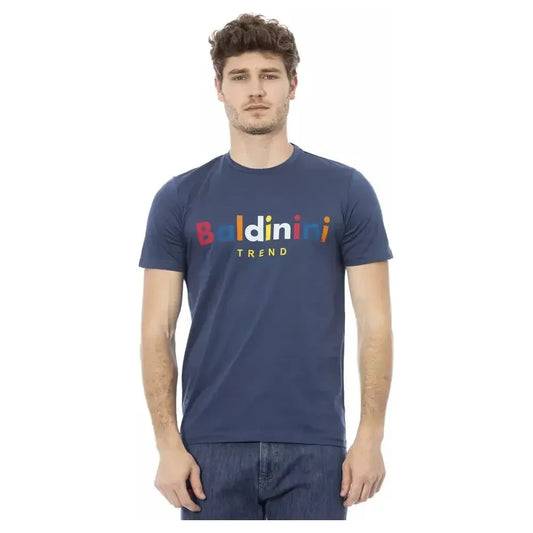 Baldinini Trend Blue Cotton Men T-Shirt Baldinini Trend Dark Slate Gray