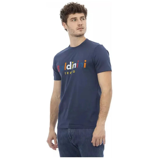 Baldinini Trend Blue Cotton Men T-Shirt Baldinini Trend Dark Slate Gray