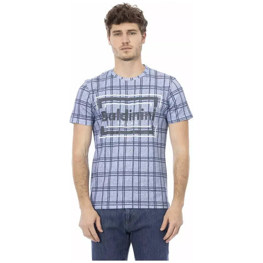 Baldinini Trend Light Blue Cotton Men T-Shirt Baldinini Trend Gray