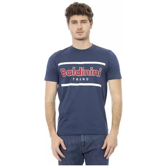 Baldinini Trend Blue Cotton Men T-Shirt Baldinini Trend Dark Slate Gray