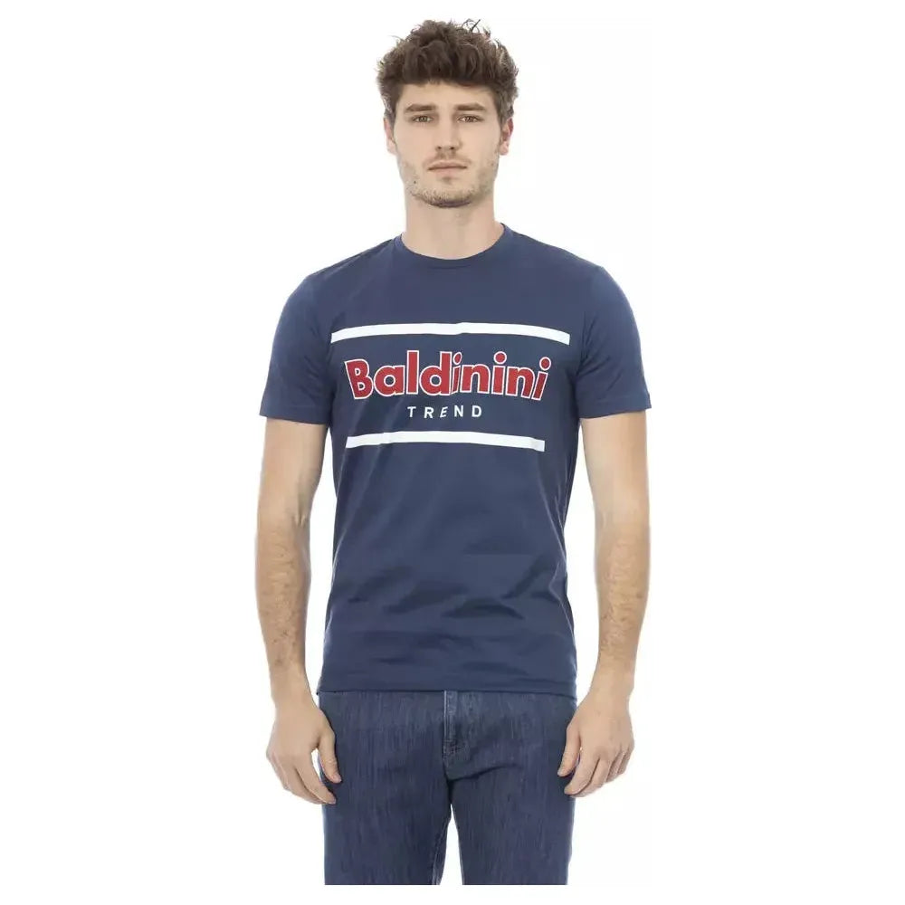 Baldinini Trend Blue Cotton Men T-Shirt BA-23172-XS