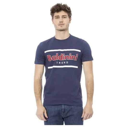 Baldinini Trend Blue Cotton Men T-Shirt Baldinini Trend Dark Slate Gray