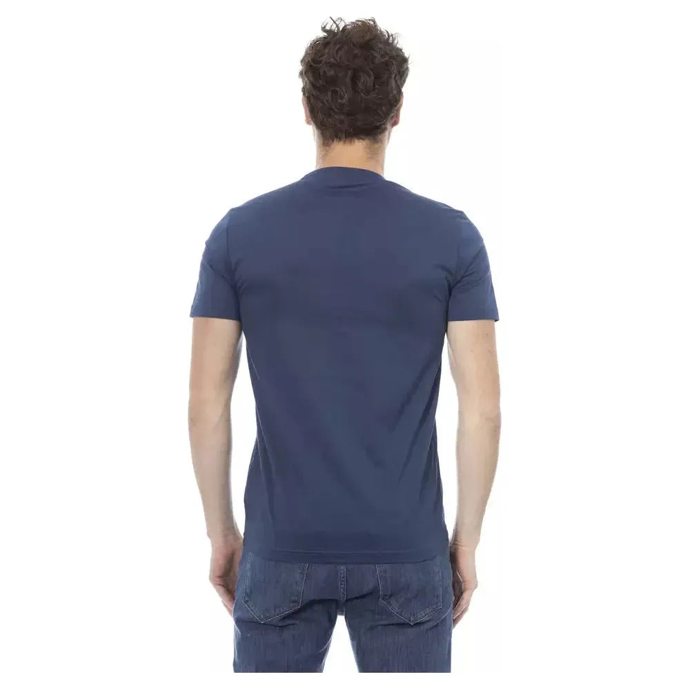Baldinini Trend Blue Cotton Men T-Shirt BA-23172-XS