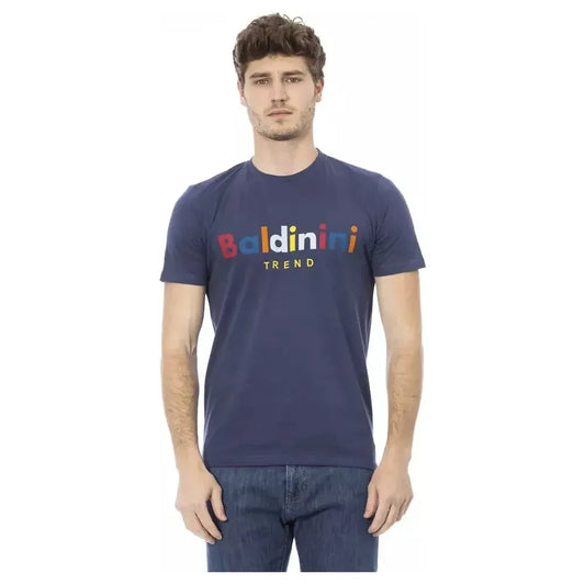 Baldinini Trend Blue Cotton Men T-Shirt Baldinini Trend Dark Slate Gray