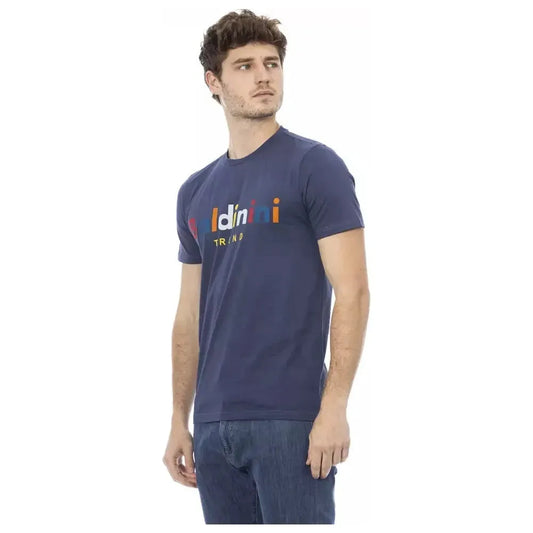 Baldinini Trend Blue Cotton Men T-Shirt Baldinini Trend Dark Slate Gray