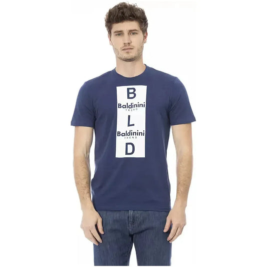 Baldinini Trend Blue Cotton Men T-Shirt Baldinini Trend Dark Slate Gray