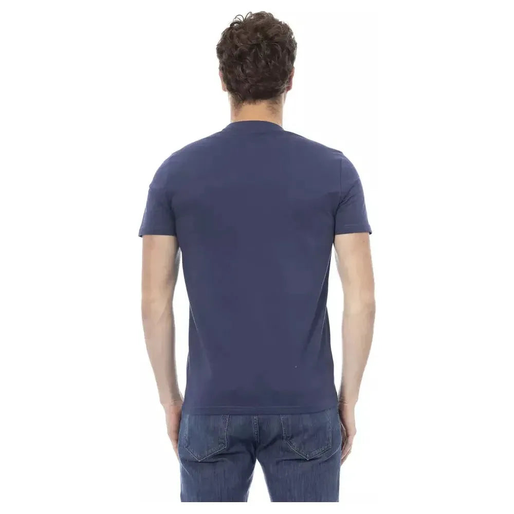 Baldinini Trend Blue Cotton Men T-Shirt BA-23185-XS