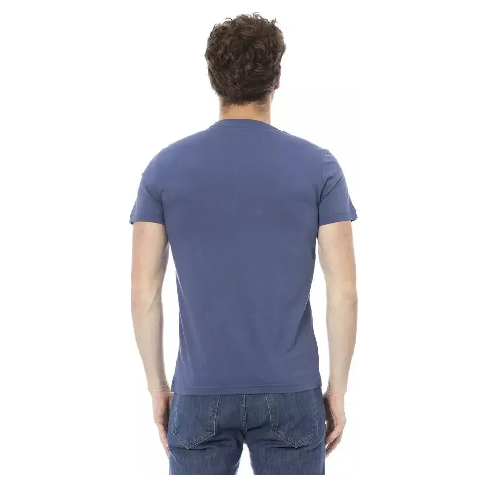 Baldinini Trend Blue Cotton Men T-Shirt BA-23163-XS