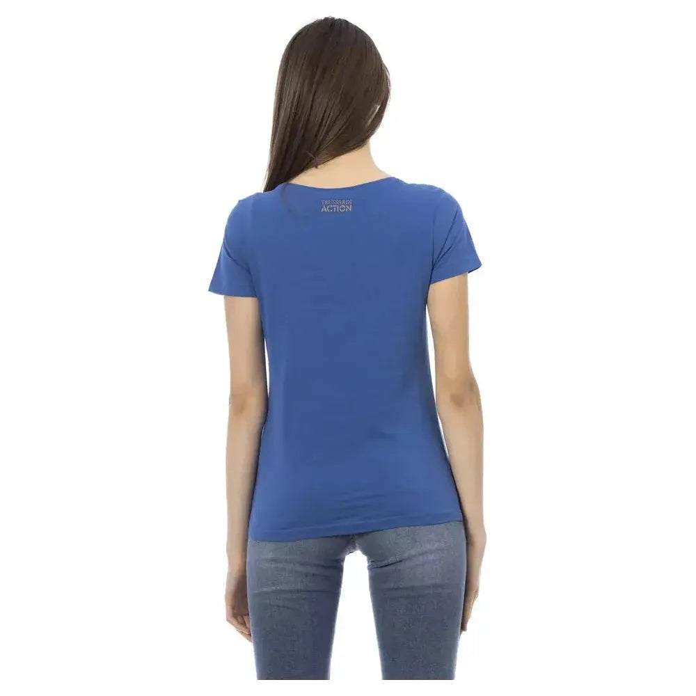 Trussardi Action Blue Cotton Women T-Shirt TR-23066-S