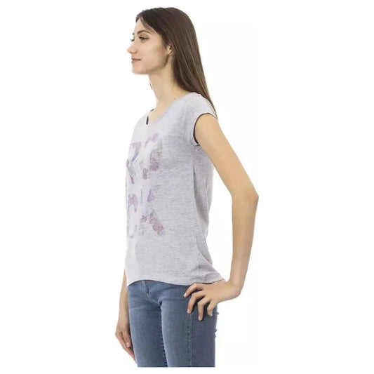Trussardi Action Gray Cotton Women T-Shirt TR-23077-M