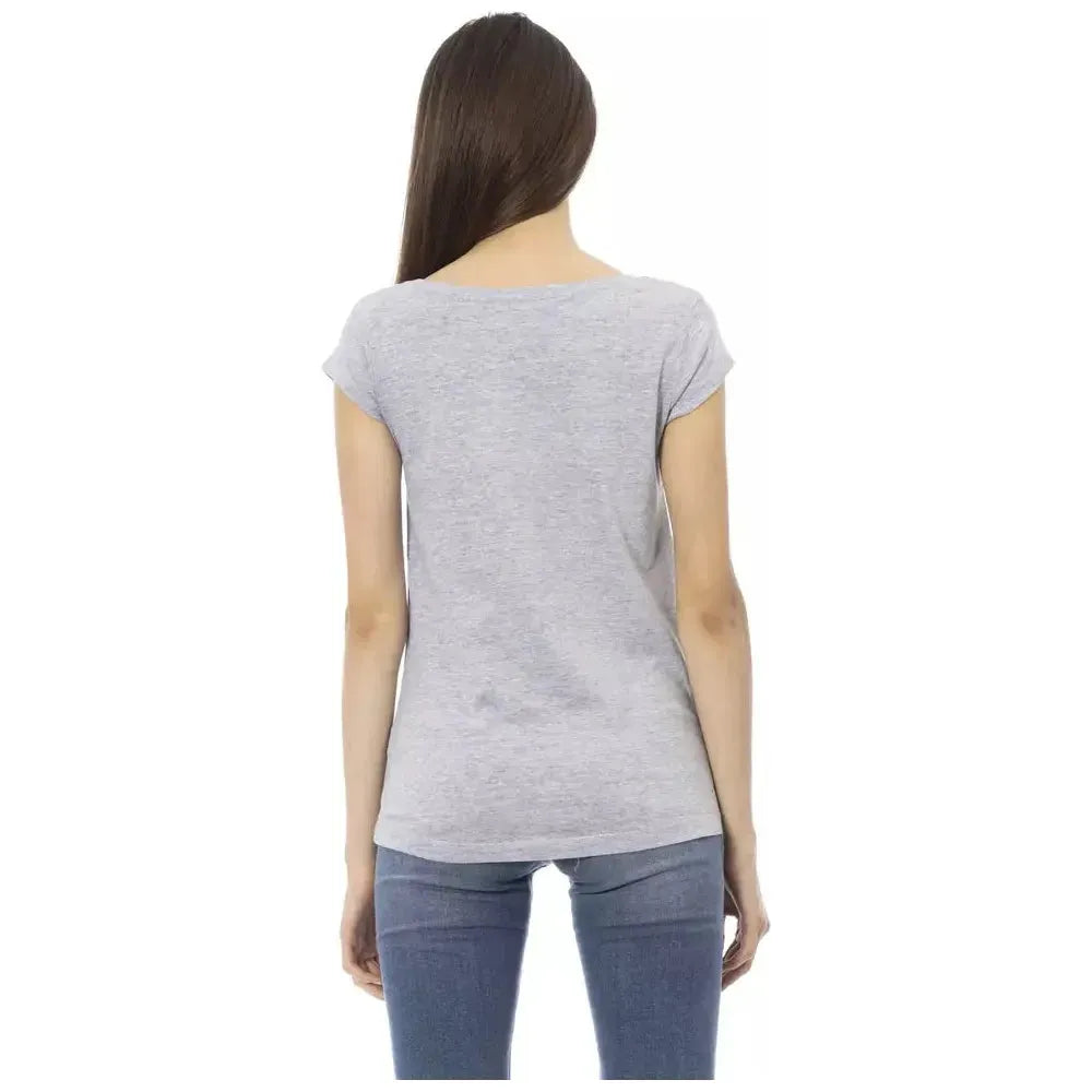 Trussardi Action Gray Cotton Women T-Shirt TR-23077-M