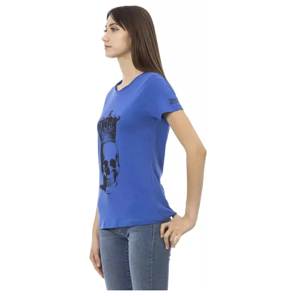Trussardi Action Blue Cotton Women T-Shirt TR-23058-S