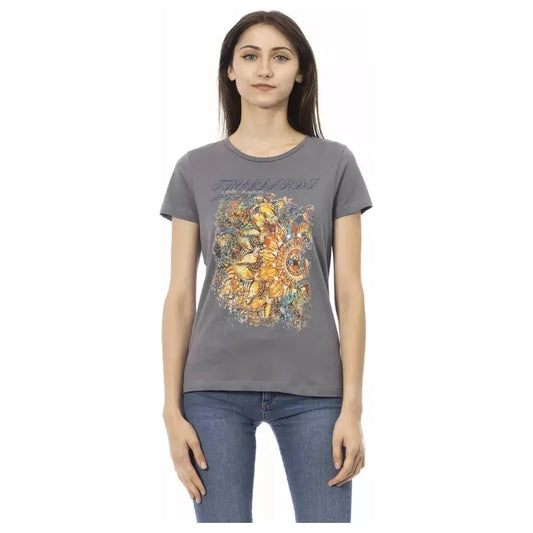 Trussardi Action Gray Cotton Women T-Shirt TR-23062-S