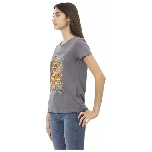 Trussardi Action Gray Cotton Women T-Shirt TR-23062-S