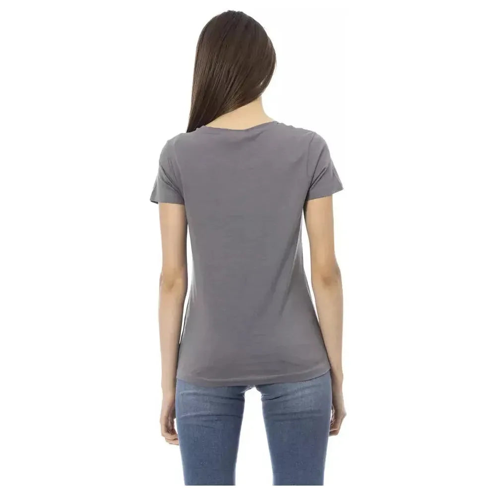 Trussardi Action Gray Cotton Women T-Shirt TR-23062-S